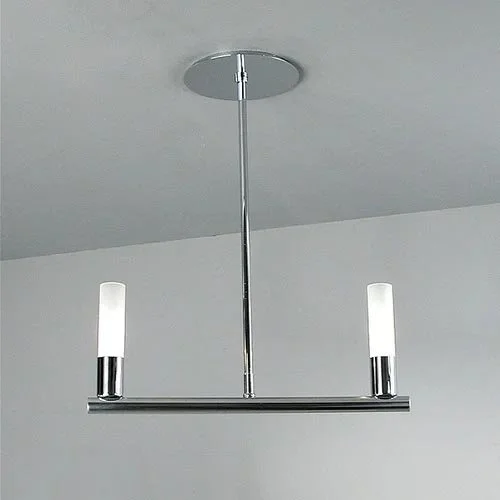 polished chrome pendant light with glass luminaries
