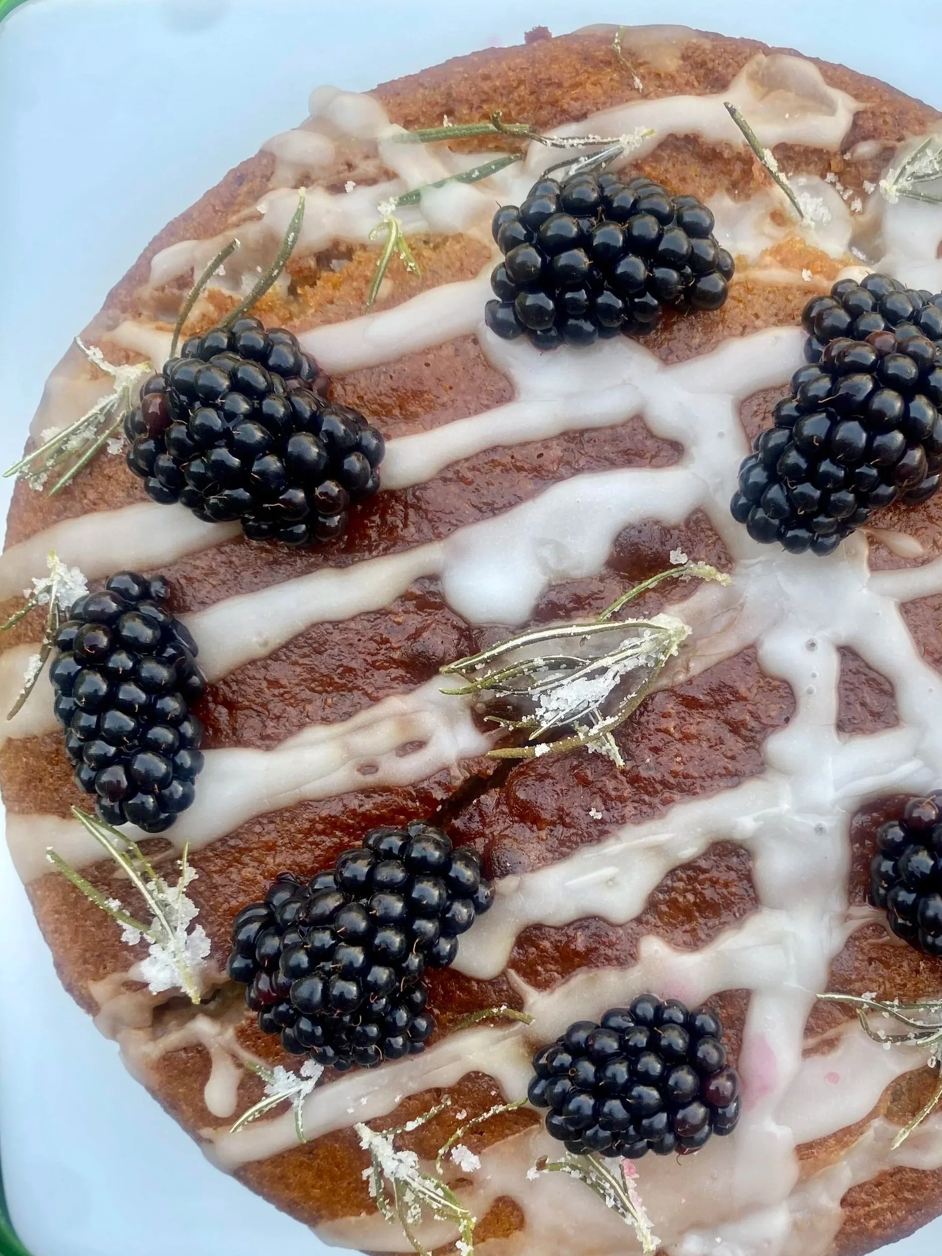 Plant-based lemon and rosemary cake
