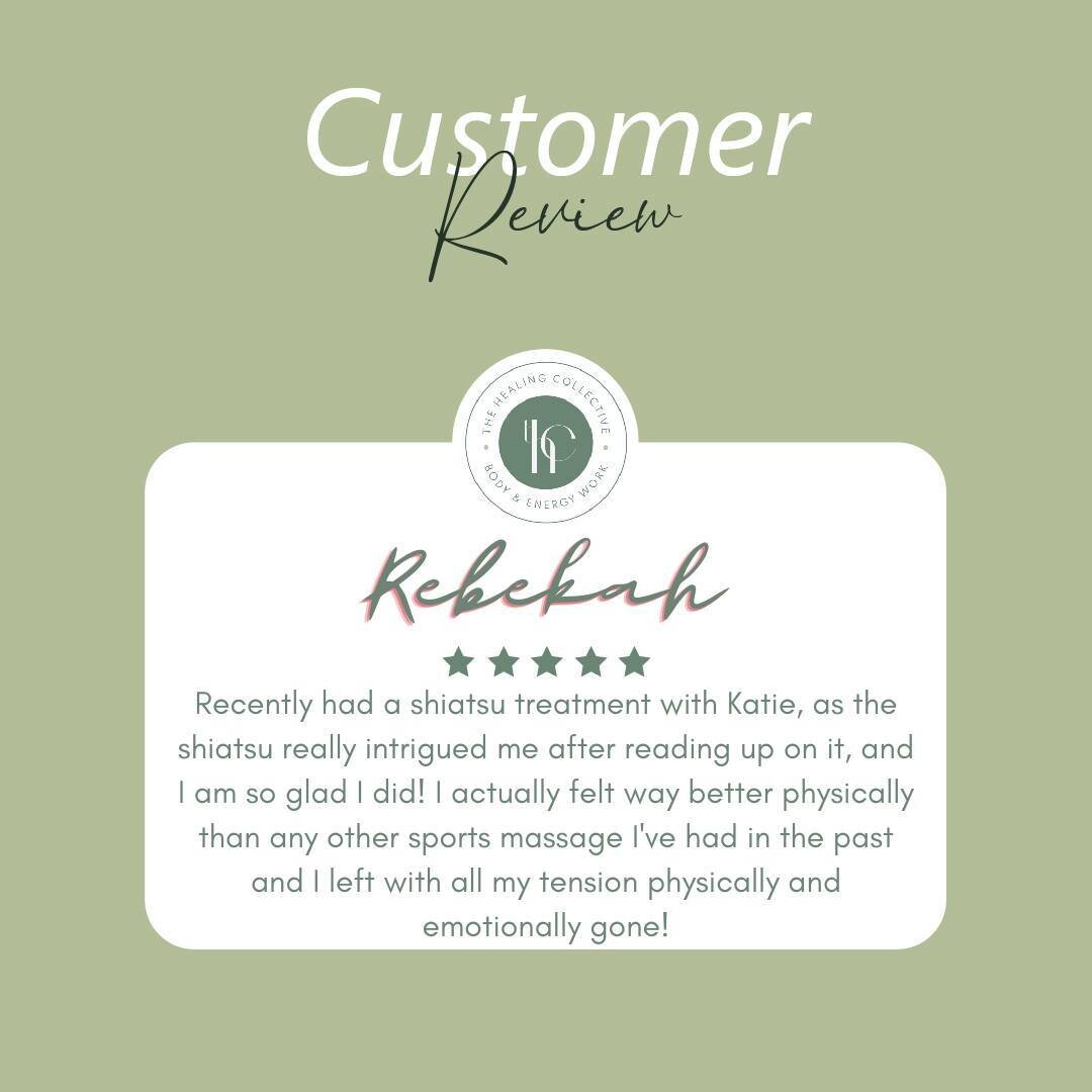 &ldquo;Recently had a shiatsu treatment with Katie as the shiatsu really intrigued me after reading up on it before the treatment, and I am so glad I did! I actually felt way better physically than any other sports massage I've had in the past and I 