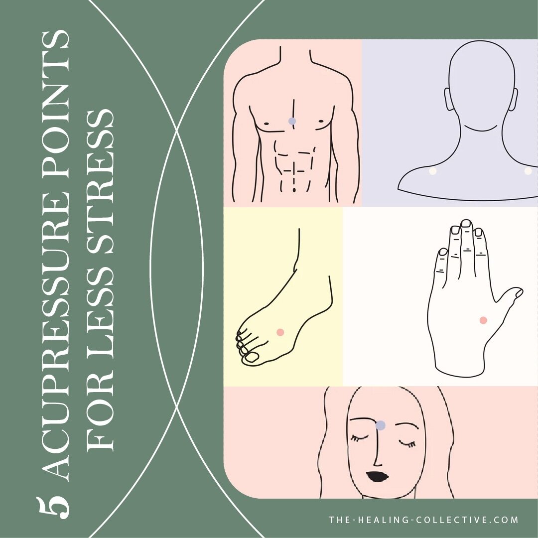 Looking for a way to reduce stress using acupressure at home? ⁠
Read on to learn about five pressure points you can try for stress-relief....⁠
⁠
💆Baihui (GV20) is one of the most important acupoints of the Du meridian. It clears the mind and lifts y