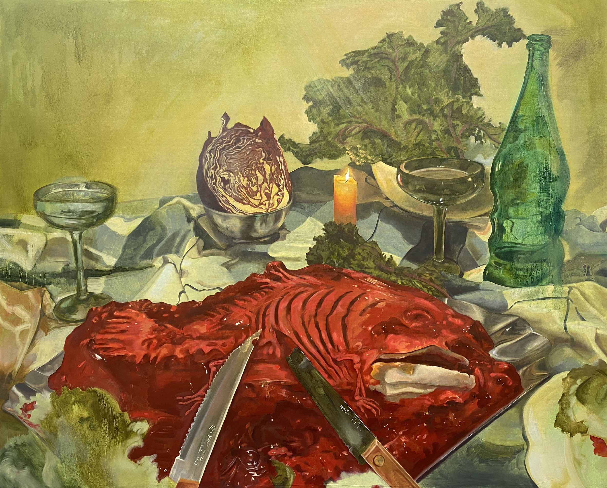 The Feast, 48" x 60", Oil paint on canvas