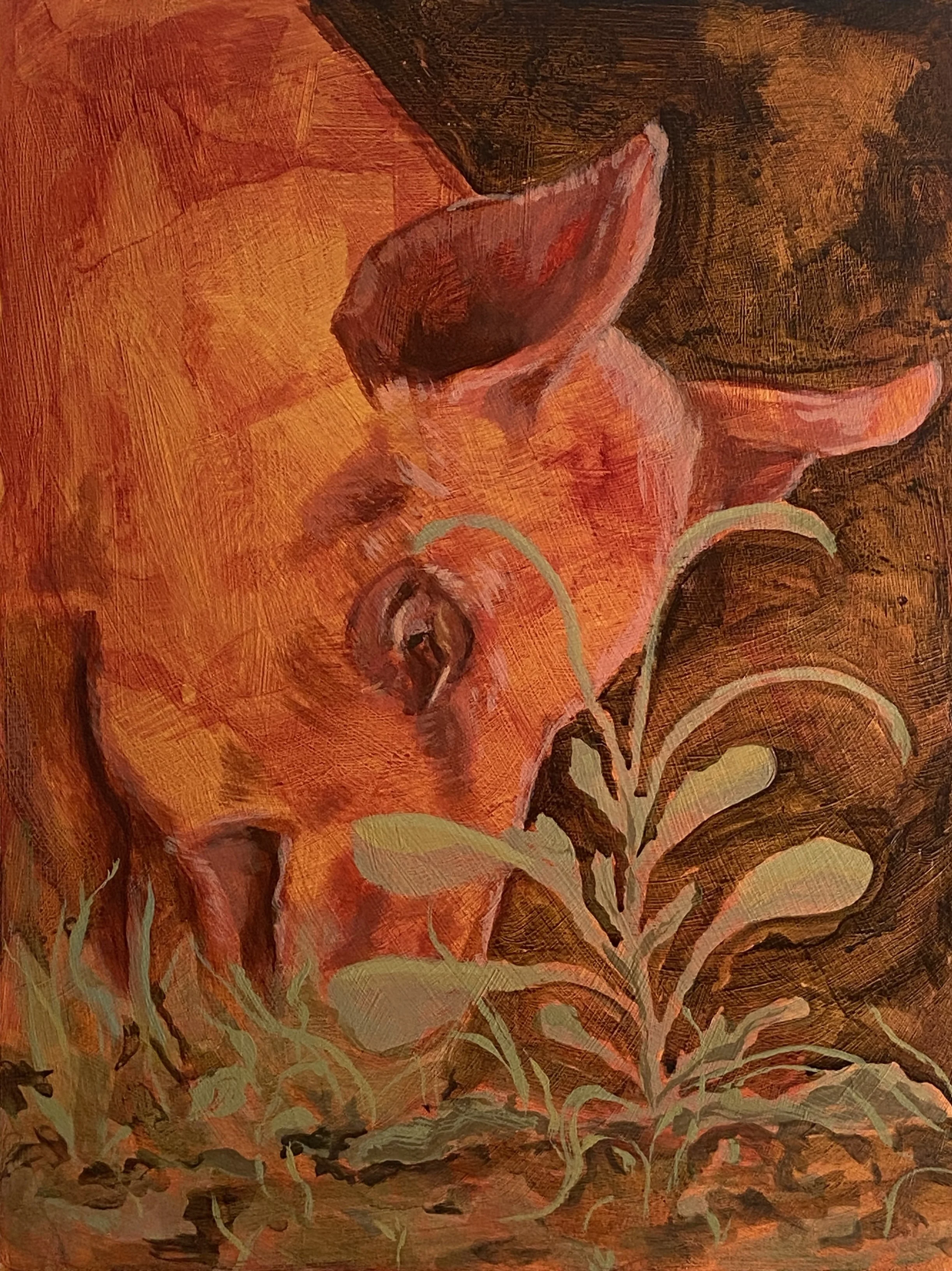 Root / Till, 12" x 9", Acrylic on panel