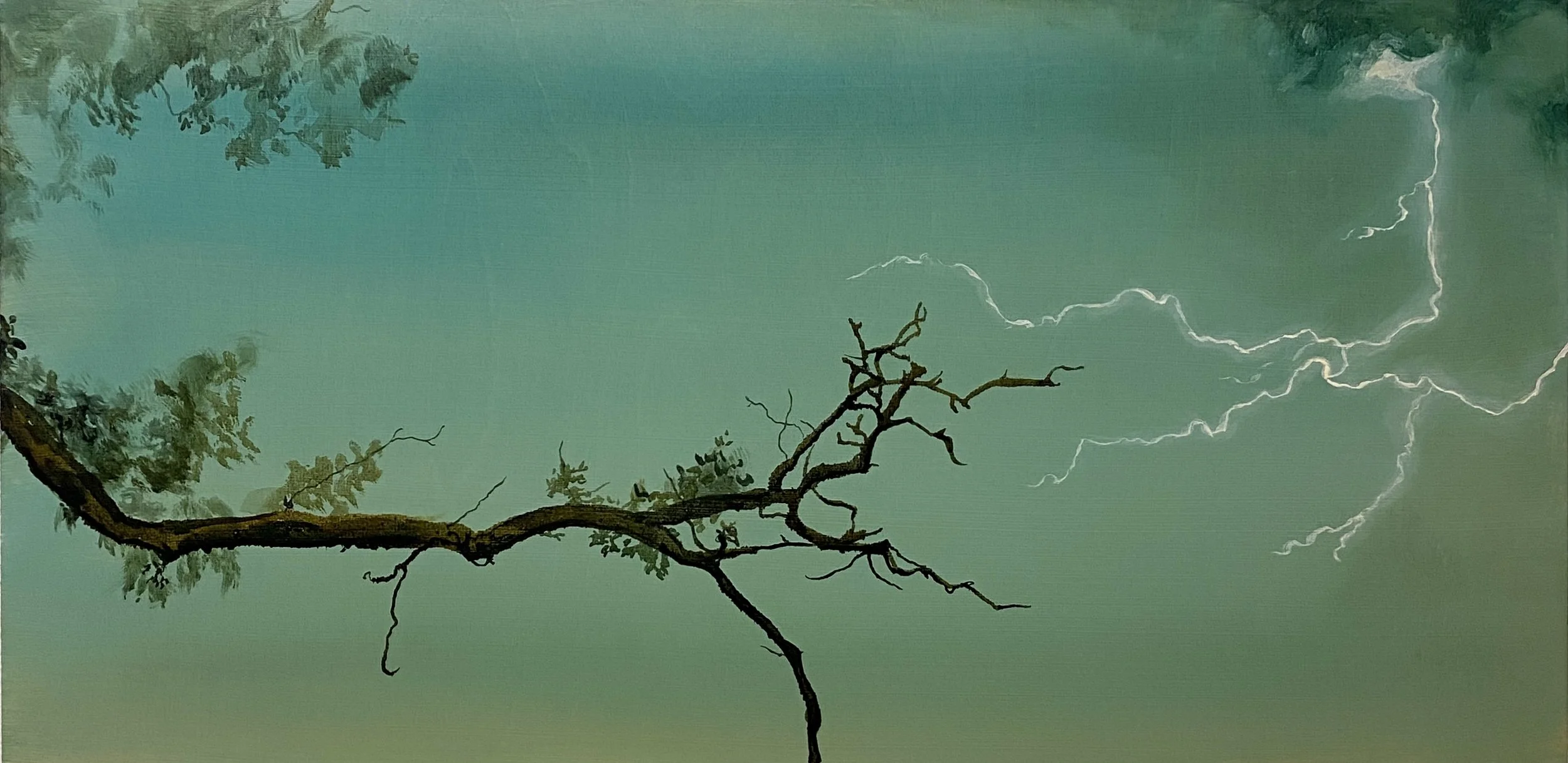 Primordial Soup, 12" x 24", acrylic and ink on wood