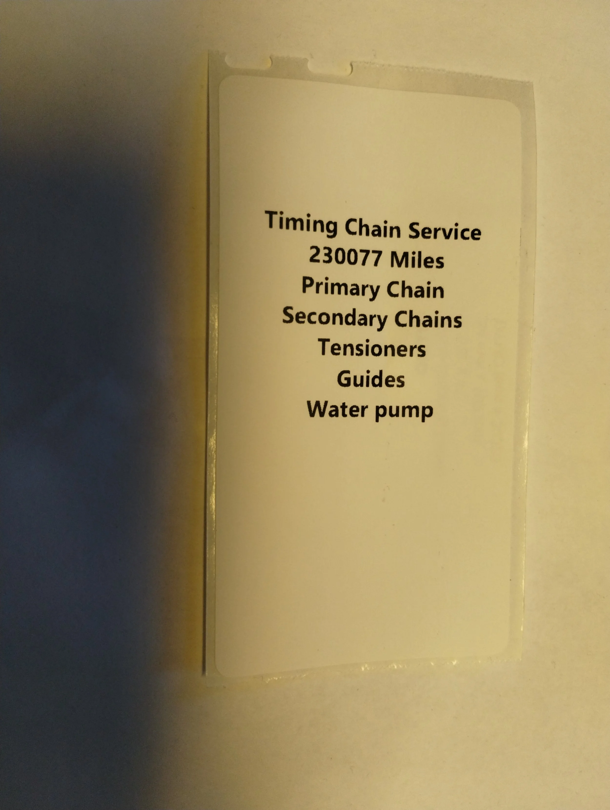 Timing Chain Decal - click image for details