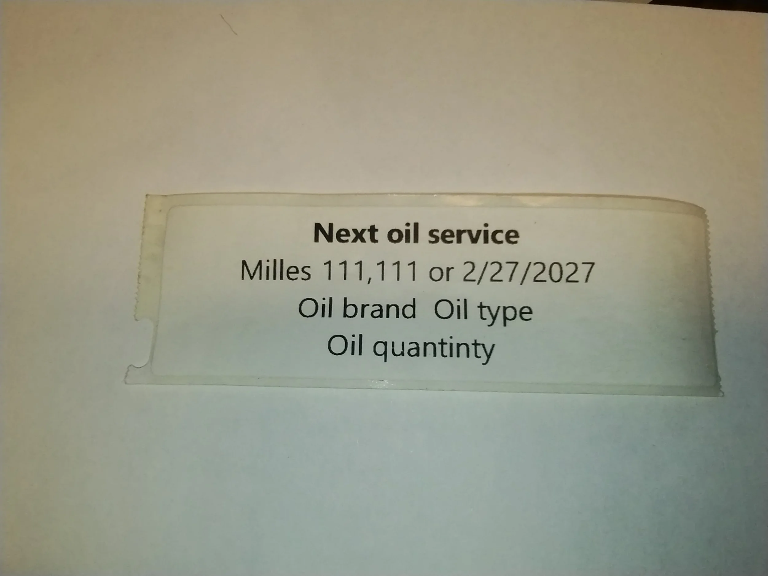 Oil service / change reminder - click image for details