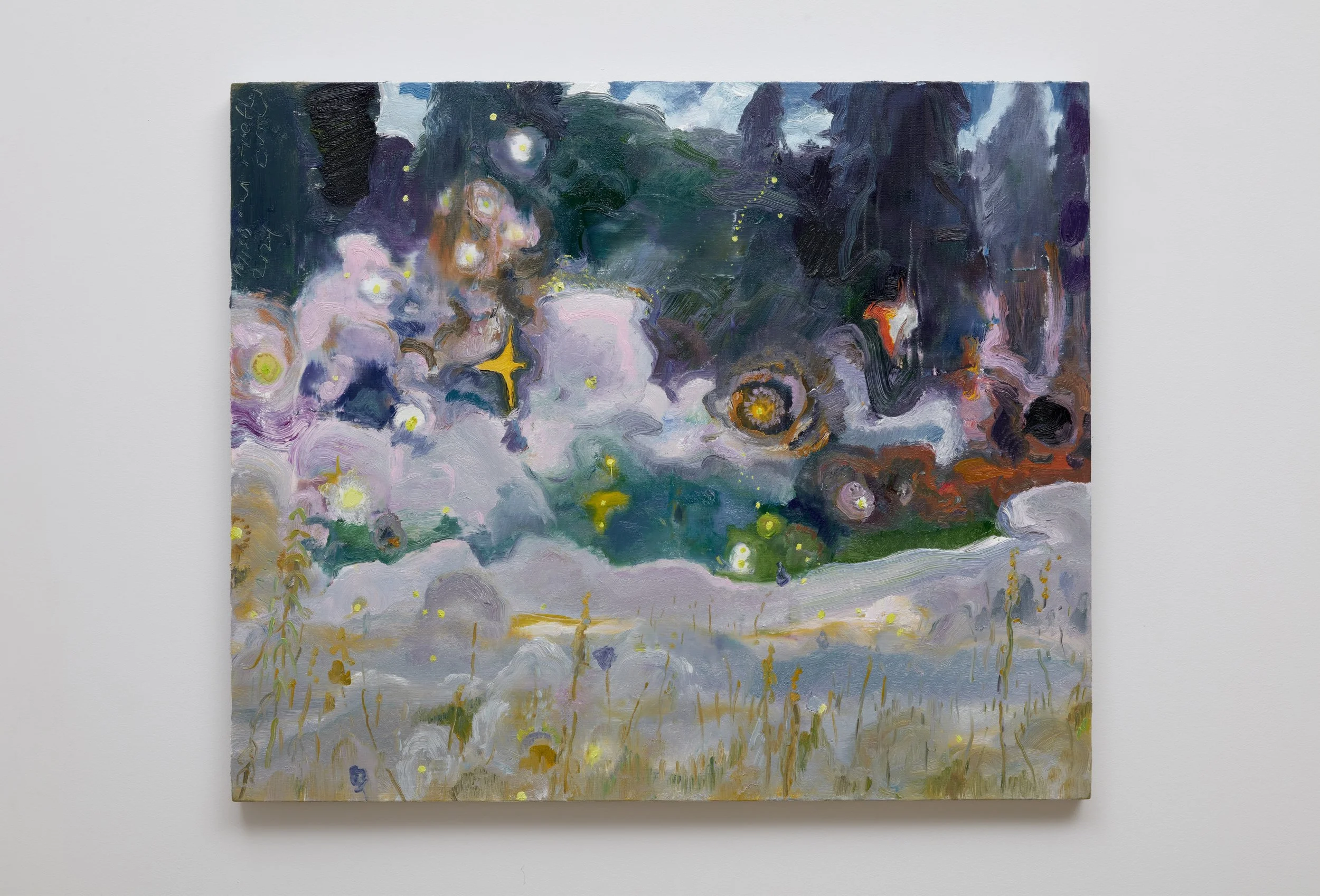  Eric Aho  
 Early Fireflies in the Mist , 2024 
oil on linen, 30 x 36 inches 
Courtesy the artist and DC Moore Gallery, New York 