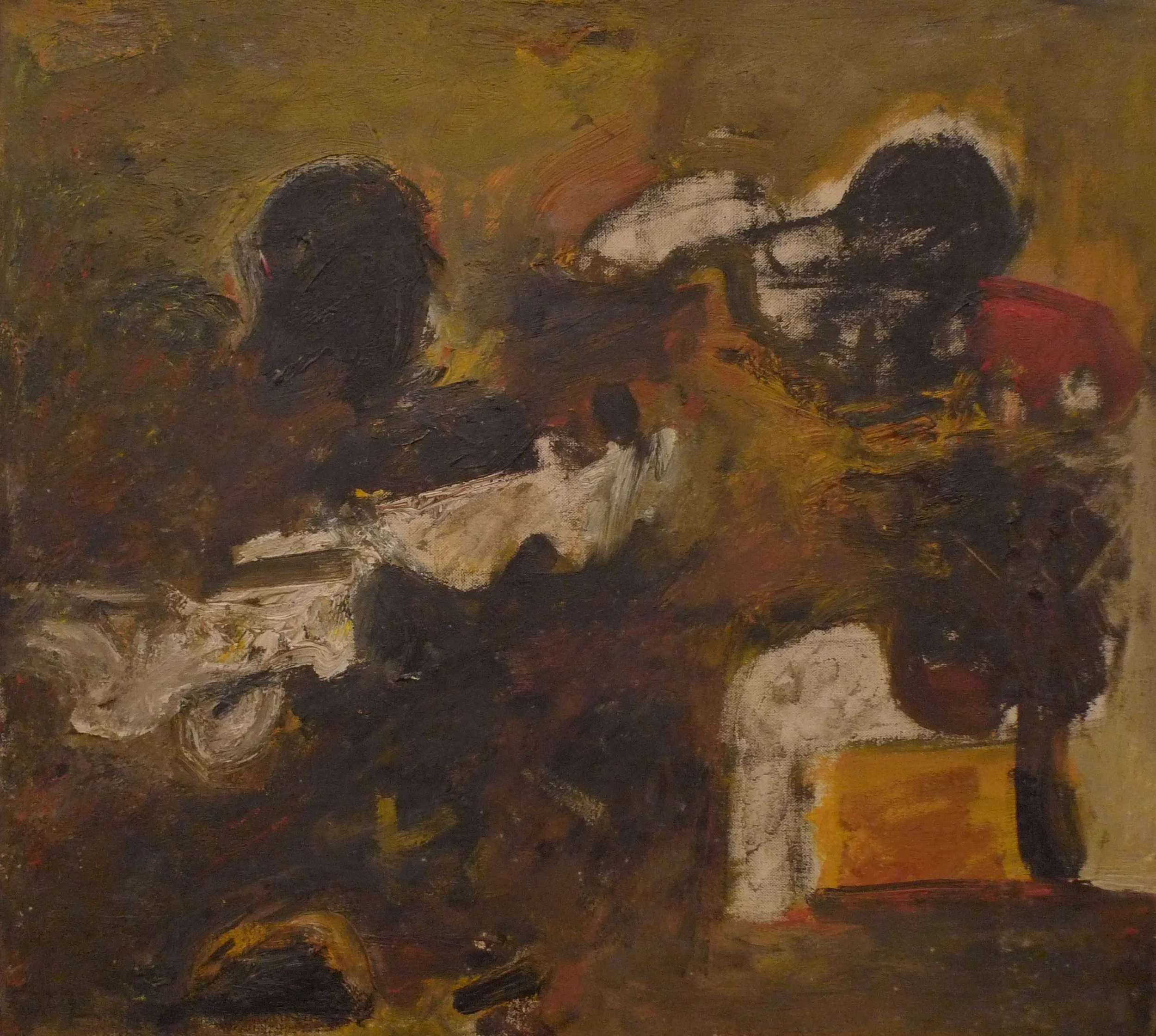  Milton Resnick  
 Untitled , 1957 
Oil on canvas, 18 x 19 3/4 inches
