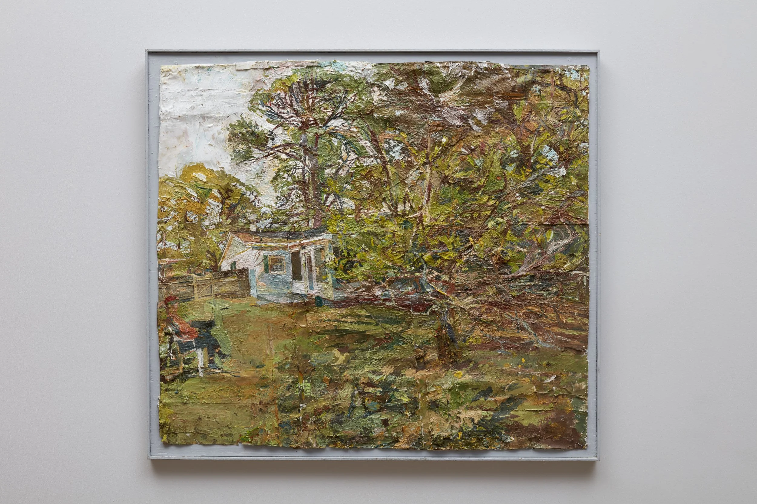  Stanley Lewis  
 House on Jekyll Island (Karen and Orange Tree) , 2022 
oil and acrylic on paper, 38 x 33 3/4 inches 
Courtesy the artist and Betty Cuningham Gallery, New York 