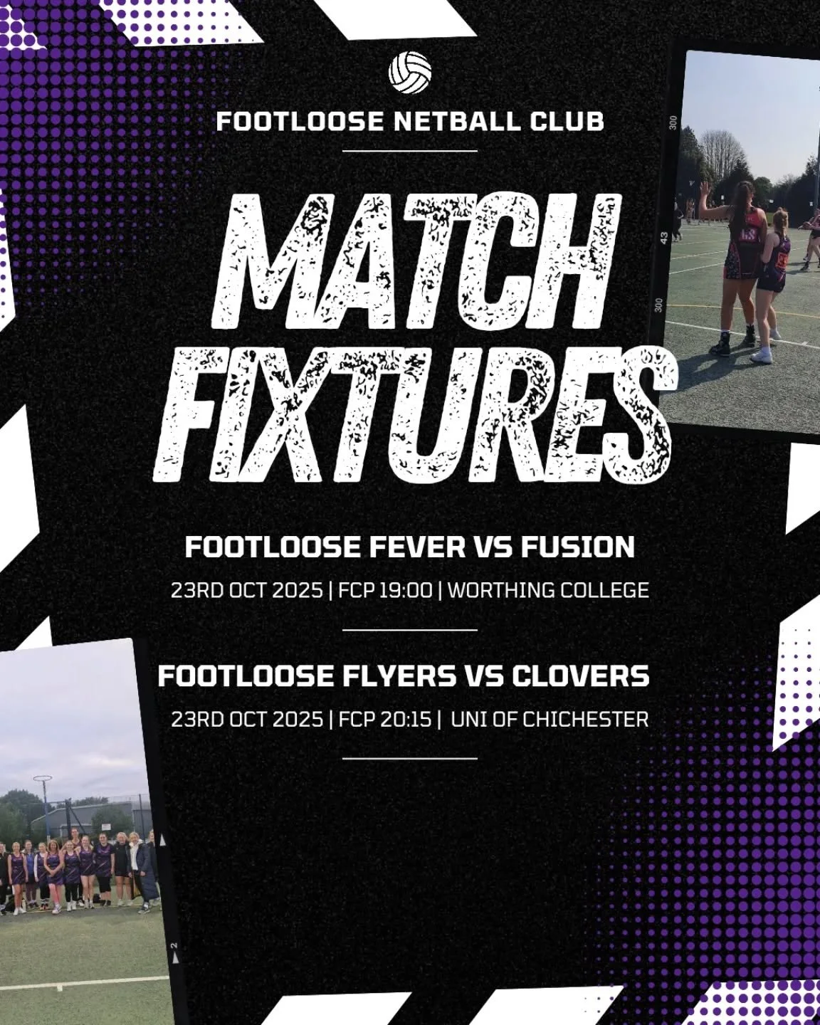 Tonight's fixtures🏐
Tonight we have 2 teams in action.
Fever are playing in Worthing, and are preparing for a wet one!🌨 But hoping to build upon their strong start to the season with win no.4🤞
Flyers take on Clovers, which will be a closely contes