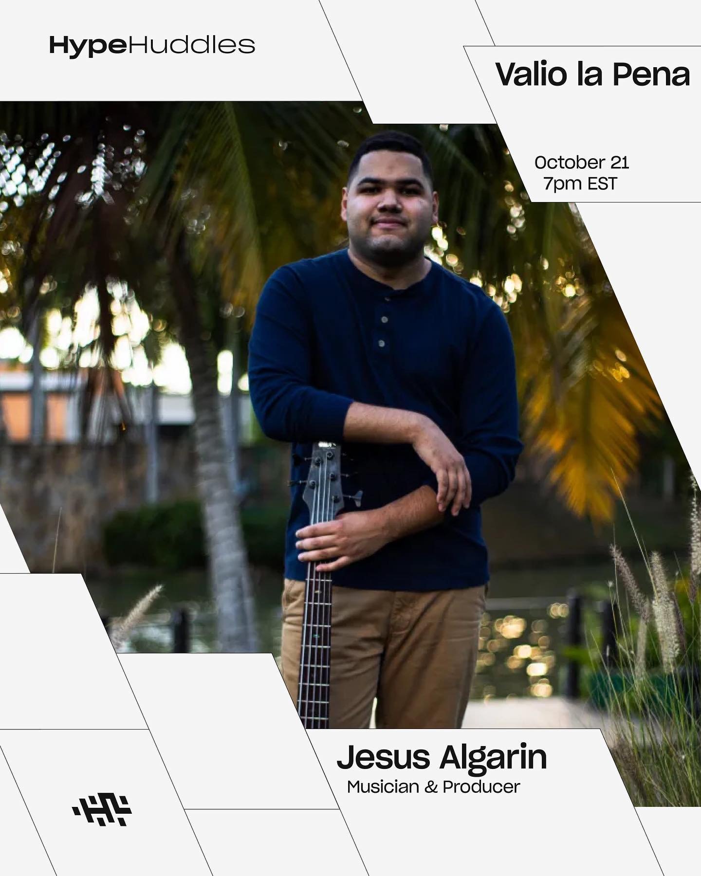 Atencion!

Esta noche e las 7PM EST! 

Este HypeHuddle, te invitamos a charlar con Jesus Algarin. Jesus es un productor musical y m&uacute;sico de Puerto Rico que se empe&ntilde;a en renovar el g&eacute;nero de salsa. Con su canci&oacute;n Cadencia y