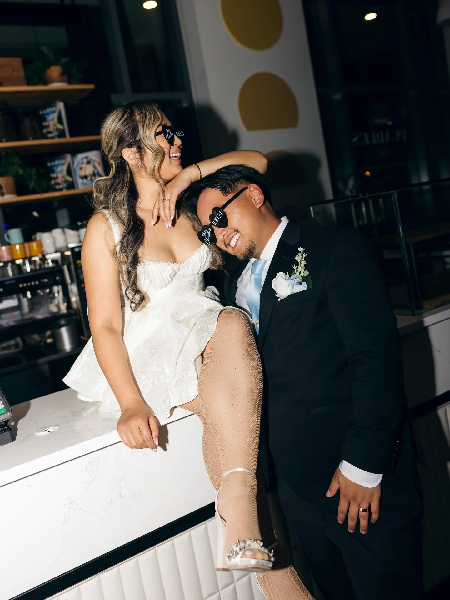 Jenny &amp; Kevin. 🥂 Some our favourite wedding moments are the ones that take place at night, when you can really soak in every moment with each other and your guests! 🍾 So grateful for these two who have been with us over the years. Getting to ce
