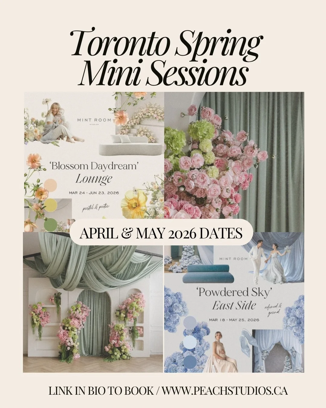 Spring &amp; Mother&rsquo;s Day minis LIVE! 🌺

We are hosting mini sessions in 3 different installations at Mint Room Studios and Preto Loft in April &amp; May! Perfect for Mother&rsquo;s Day, maternity, couples or families! Link in bio to book now!