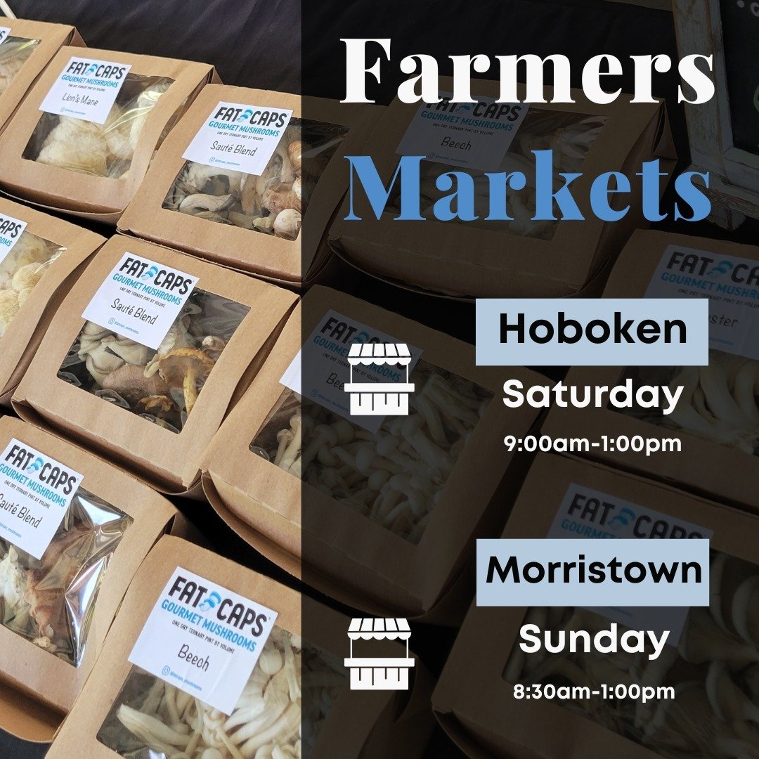 Happy start of the weekend mushroom friends! Come get your fresh picks at the Farmers Markets in Hoboken on Saturday and Morristown on Sunday.