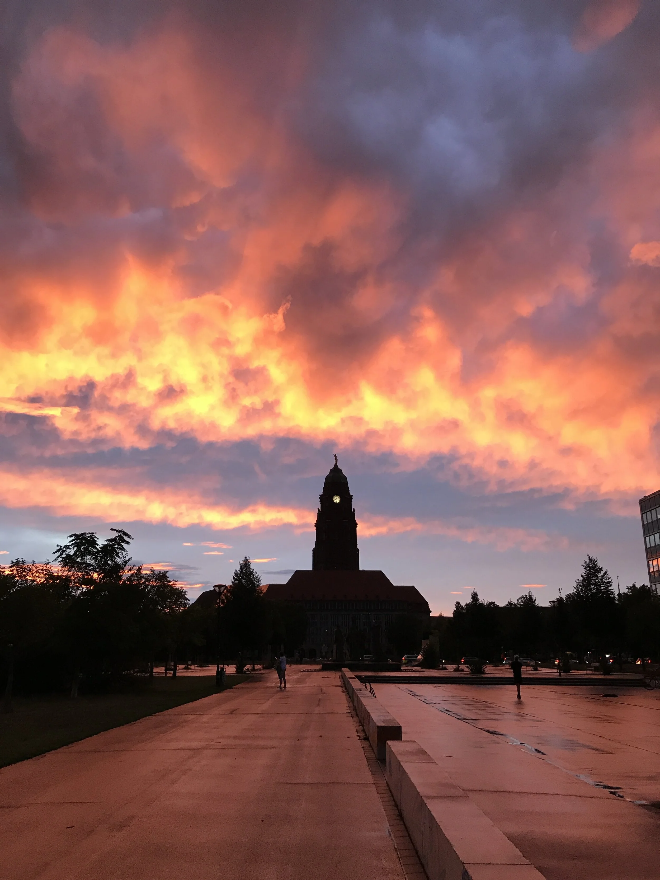 Sunset in Dresden after the rain