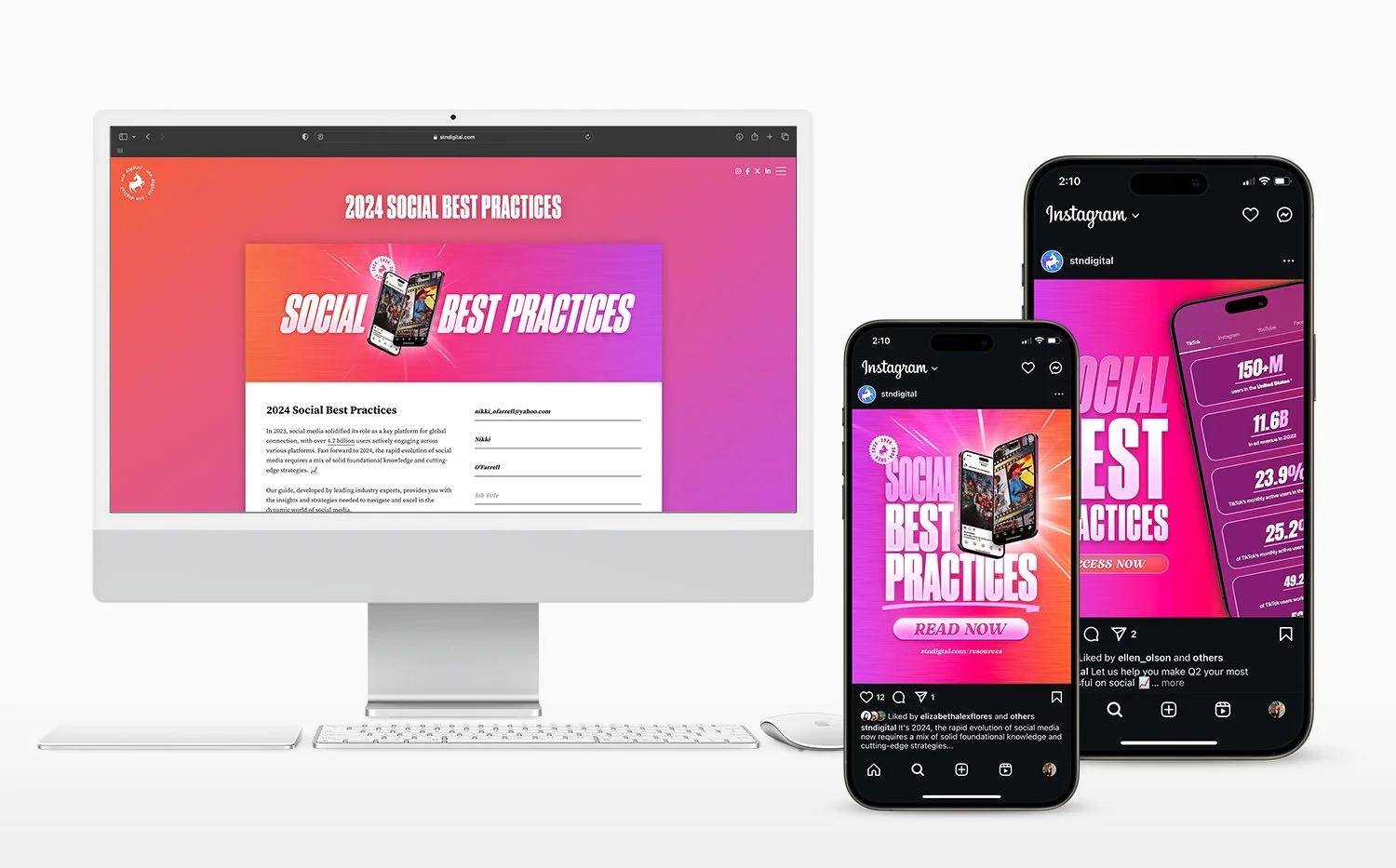 2024 STN Digital's Social Best Practices Landing Page and social posts