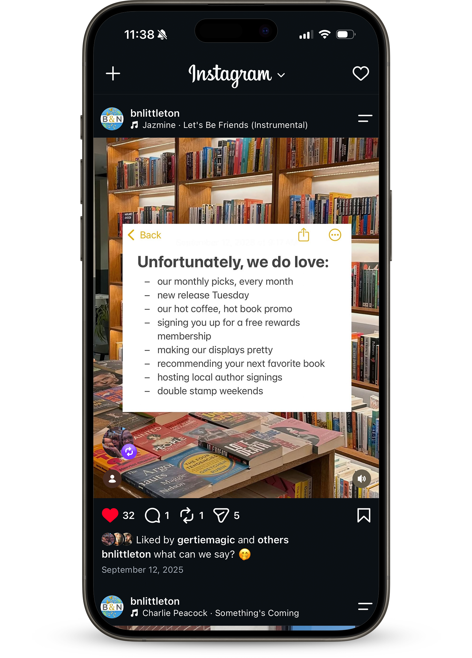 "Unfortunately, we do love..." trend geared towards Barnes and Noble and readers
