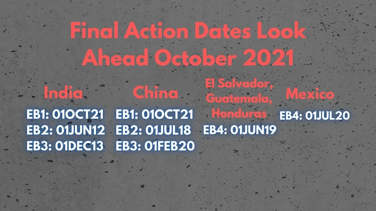 What does the October 2021 Visa Bulletin provide?