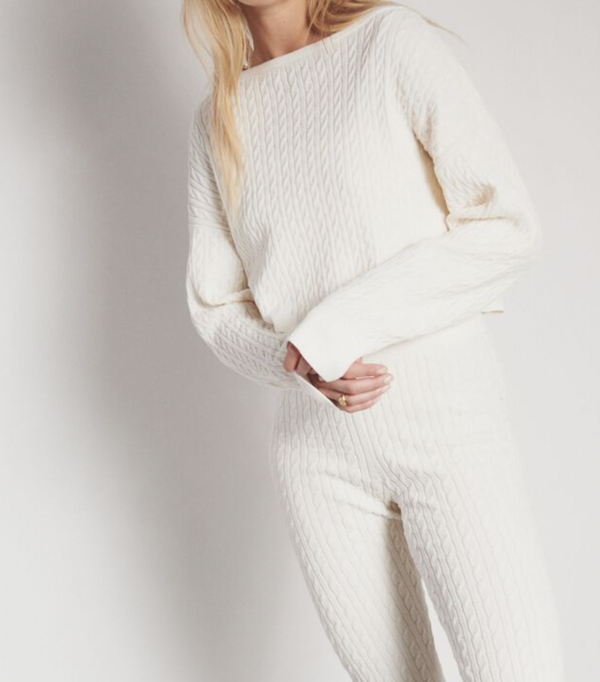 Long Sleeve Cable Knit Sweater