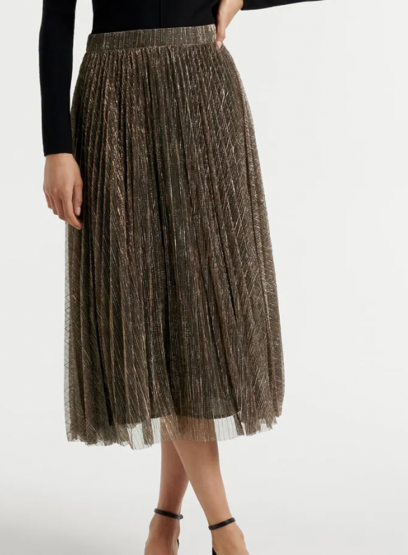 Gold Pleated Skirt