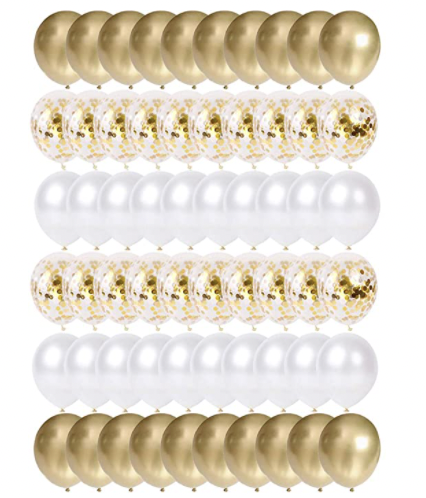 White/Gold Balloons