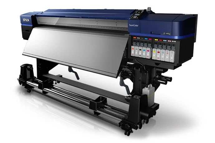 Large format Epson SureColor printer, blue and black