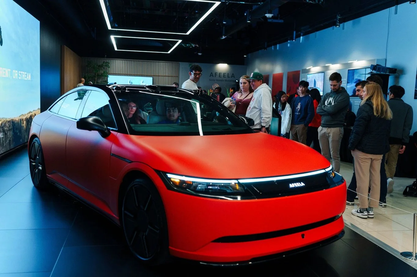 Wrapped the AFEELA 1 for @shmafeela with a vibrant red pattern celebrating Chinese Lunar New Year. Installed on site in Fremont, California using @adgraphics_na MPI 1105 printable wrap vinyl and finished with DOL 1080Z matte overlaminate for that cle