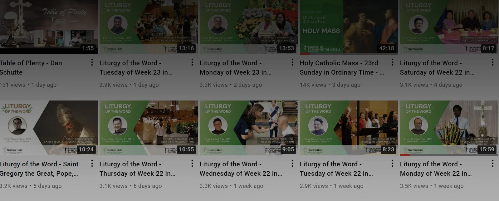 Mass & Daily Liturgy — Church of St Mary of the Angels, Singapore