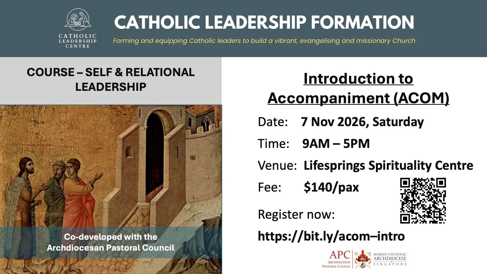 Catholic Leadership Centre: Upcoming Programmes