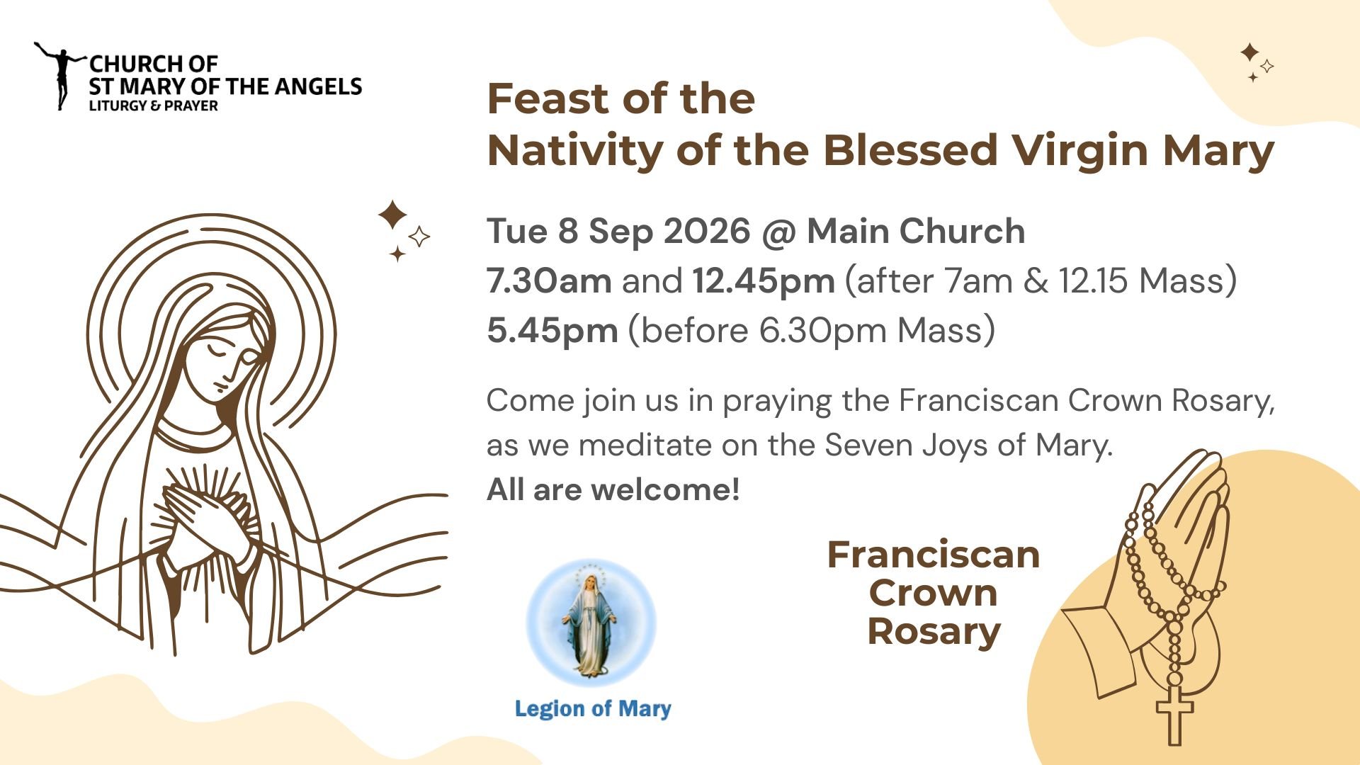 Franciscan Crown Rosary on 8 Sep