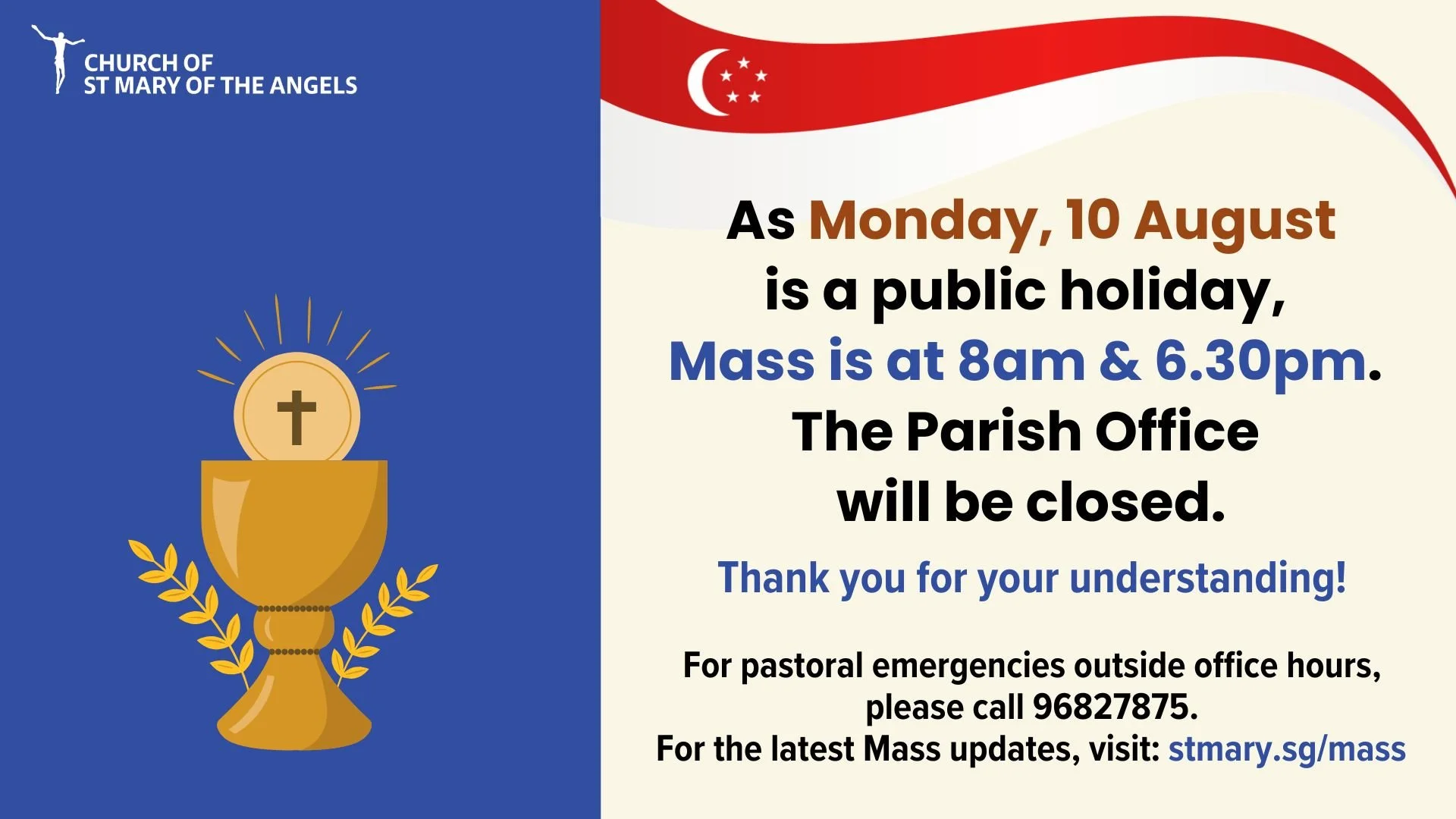 Mass Timing on 10 Aug