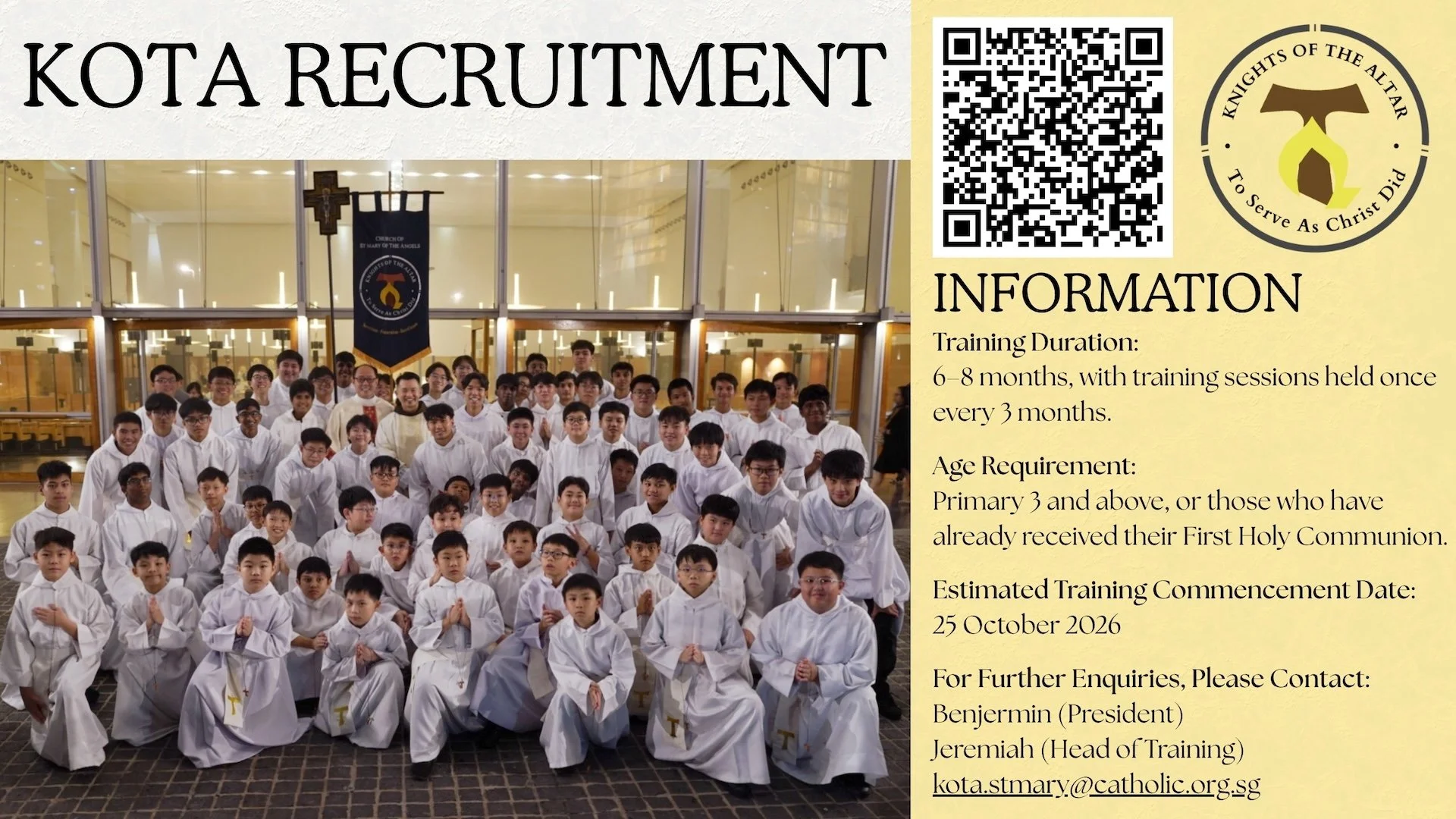 Knights of the Altar (KOTA) Recruitment Drive 