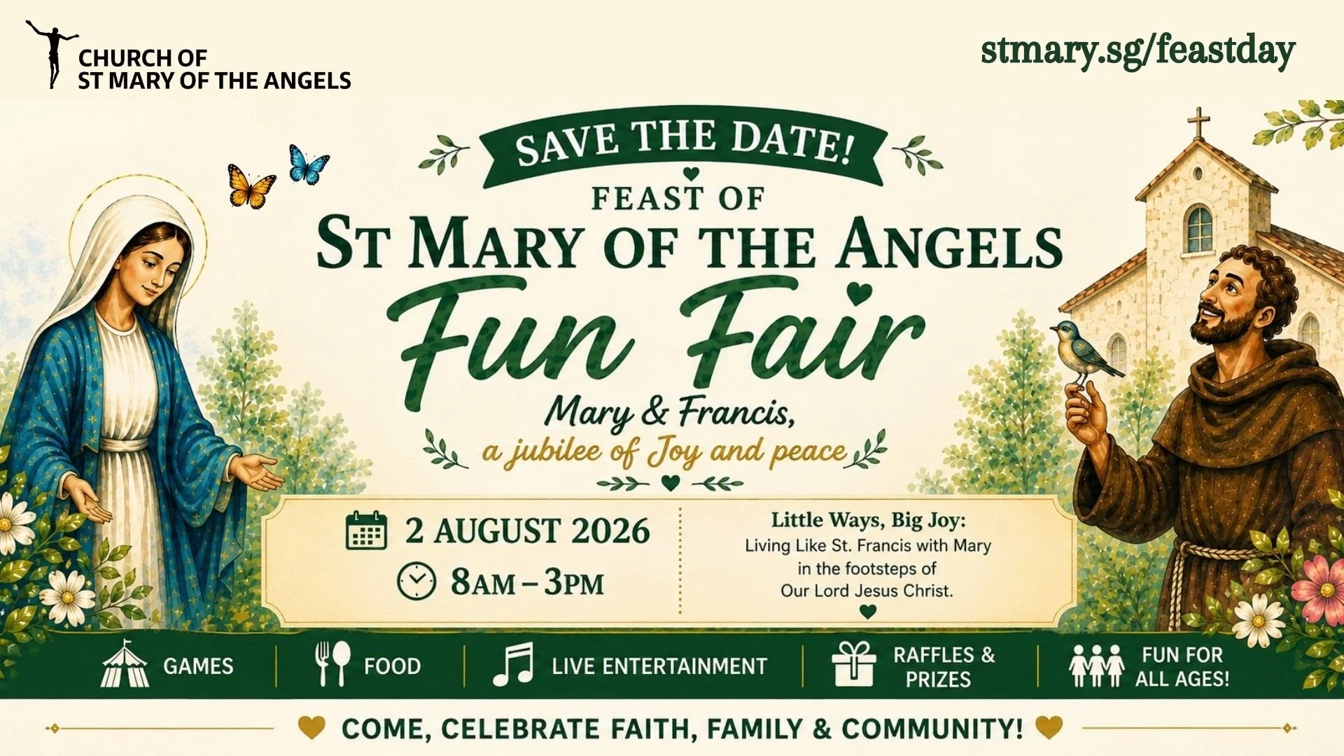 🎉 Feast of St Mary of the Angels Fun Fair 2026 - Save the date!
