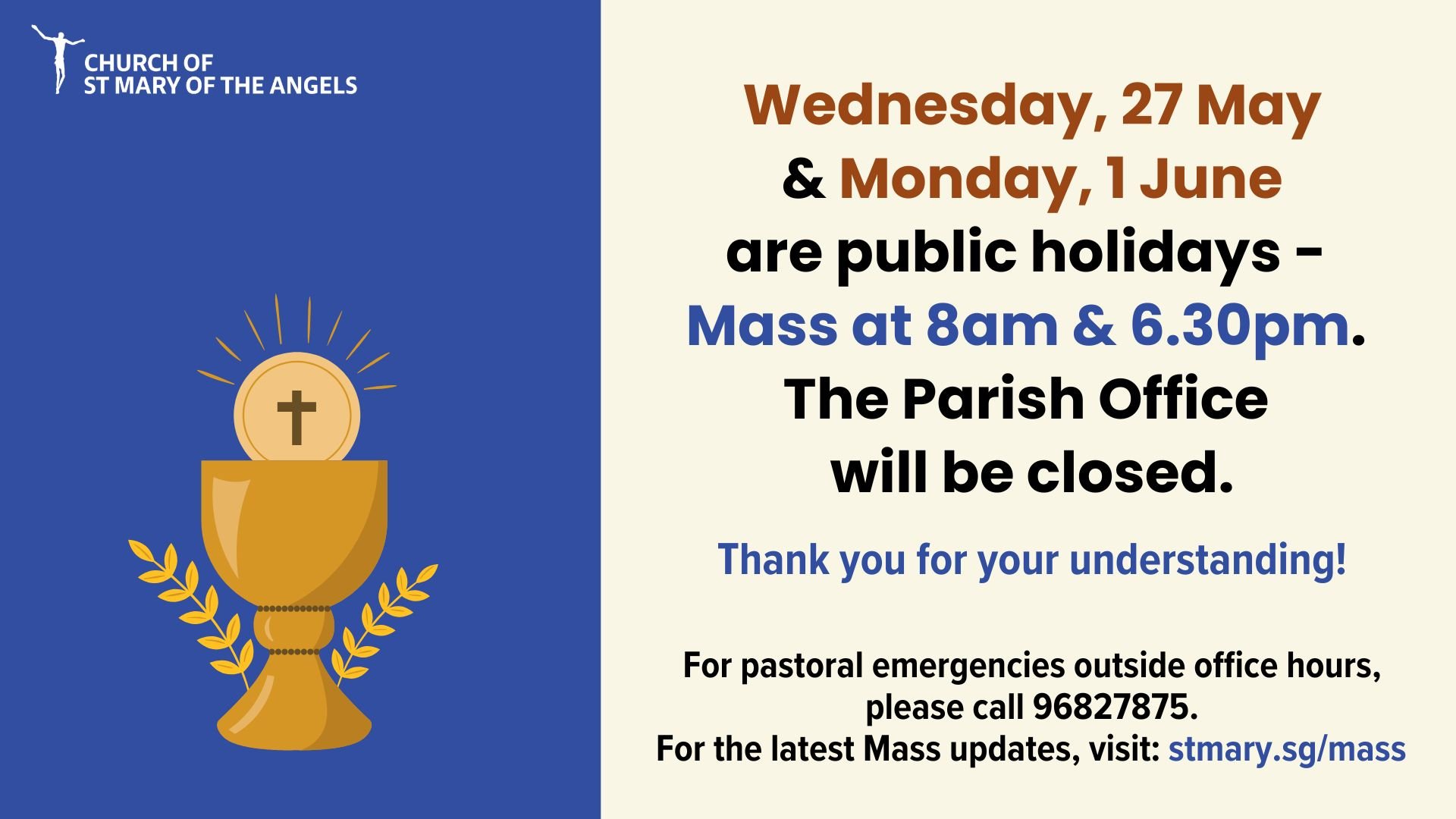 Mass Timing on Public Holidays