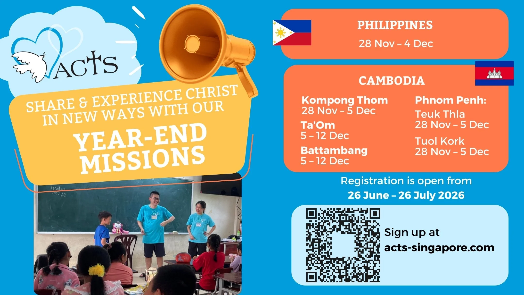 ACTS’ 2026 Year-end Mission Trips