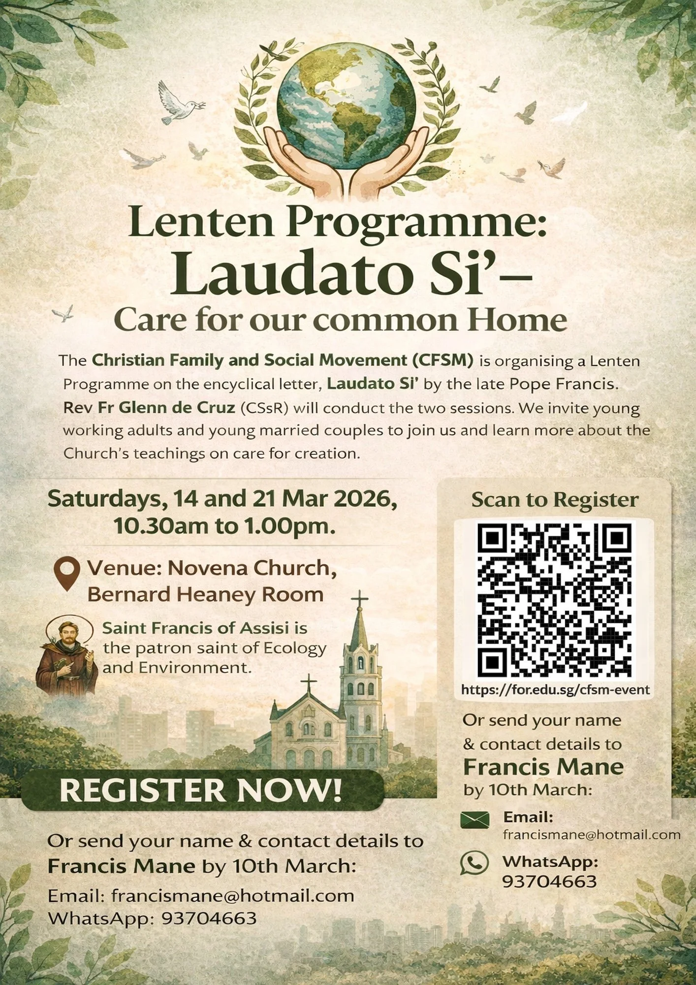 Lenten Programme: Laudato Si’ – Care for our common Home