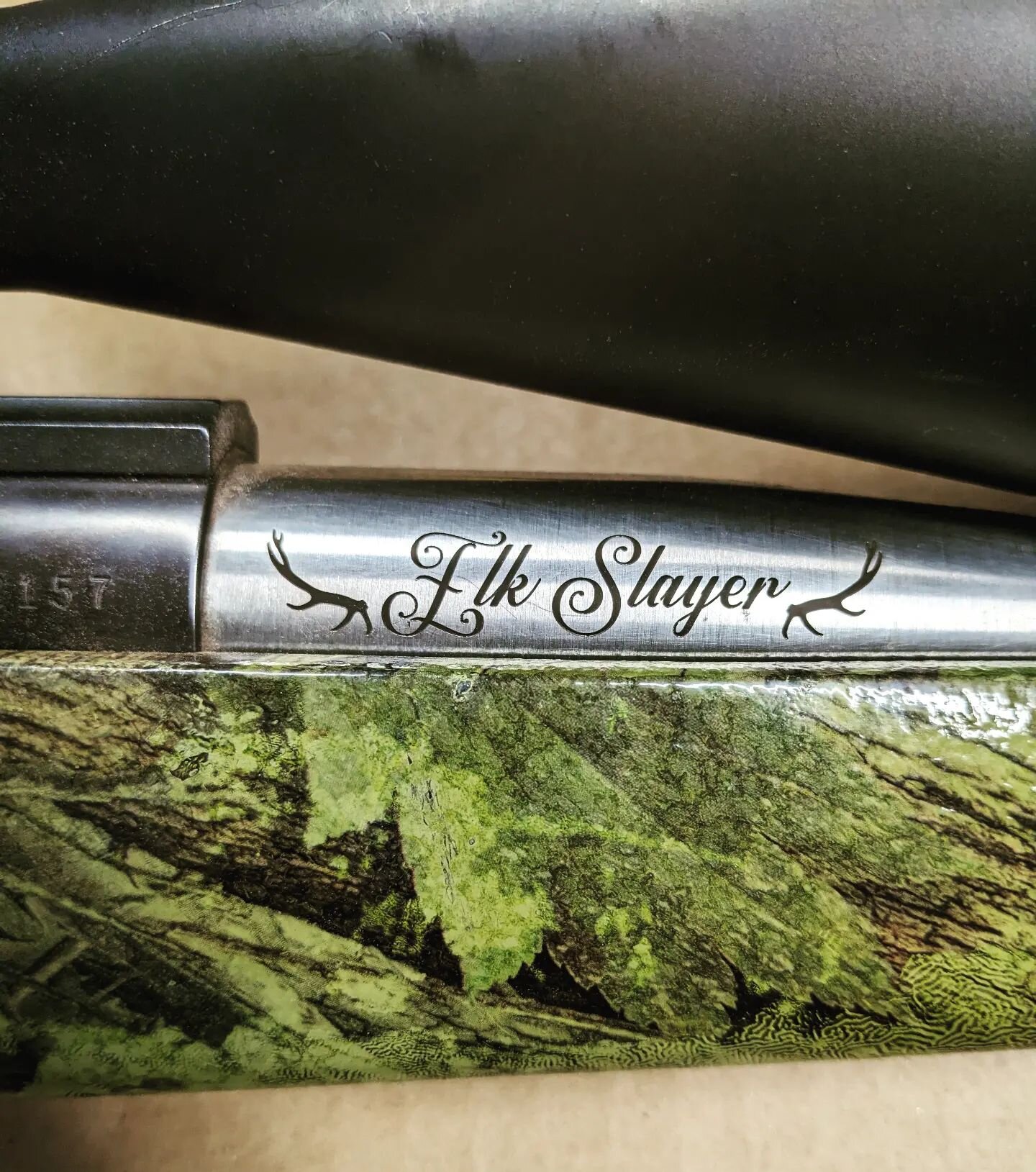 Does this mean this rifle can only be used for elk hunting now? Everyone could use a little customization, contact info in our profile!
&middot;
&middot;
&middot;
#laserengraved #laserengraving #laserengrave #lasermark #lasermarked #lasermarking #fib