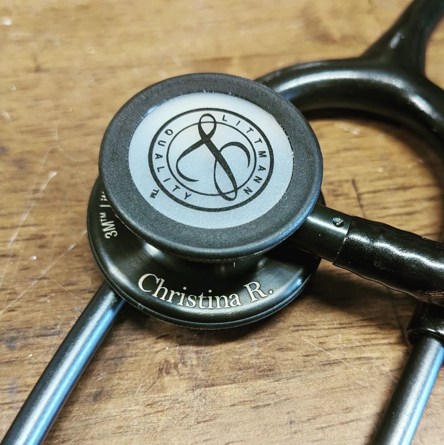 Congrats to @chrsrchrd on starting clinicals, hopefully no one mistakes your stethoscope for theirs now!
&middot;
&middot;
&middot;
#laserengraving #laserengraved #laserengrave #laseretch #laseretching #laseretched #blackmountainmarking #customengrav