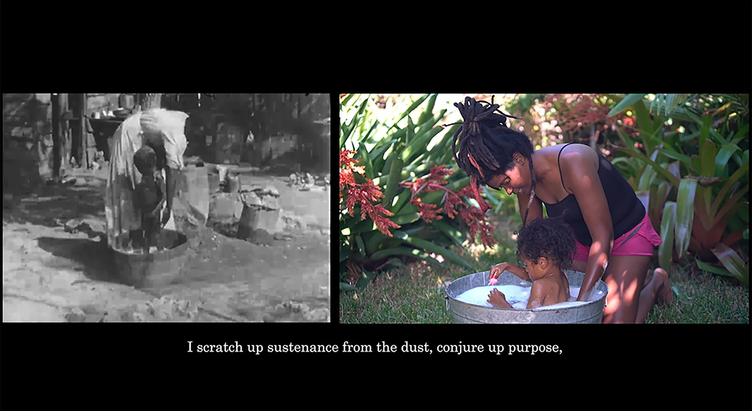 Video still from Tamika Galanis’ “Returning the Gaze: I ga gee you what you lookin’ for” (2018), currently on view at the NAGB as part of the 9th National Exhibition “NE9: The Fruit and the Seed”.