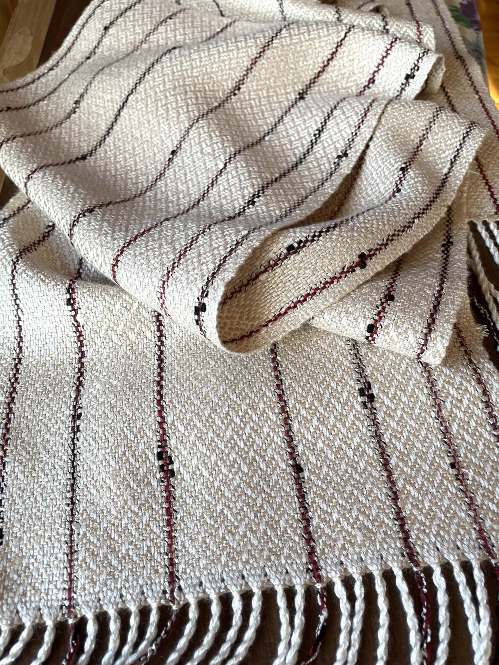 Plaited Twill Crepe –– Stella: white — Ruby Charuby Weavings