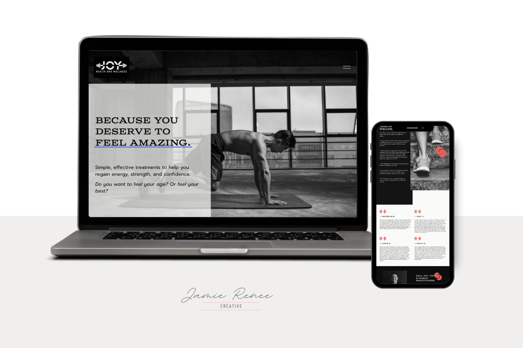 Example of a web design by Jamie (web designer and owner): Joy Health and Wellness06