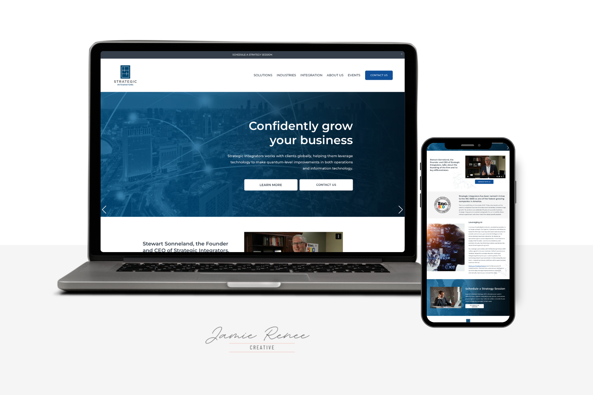 Example of a web design by Jamie (web designer and owner): Strategic Integrators