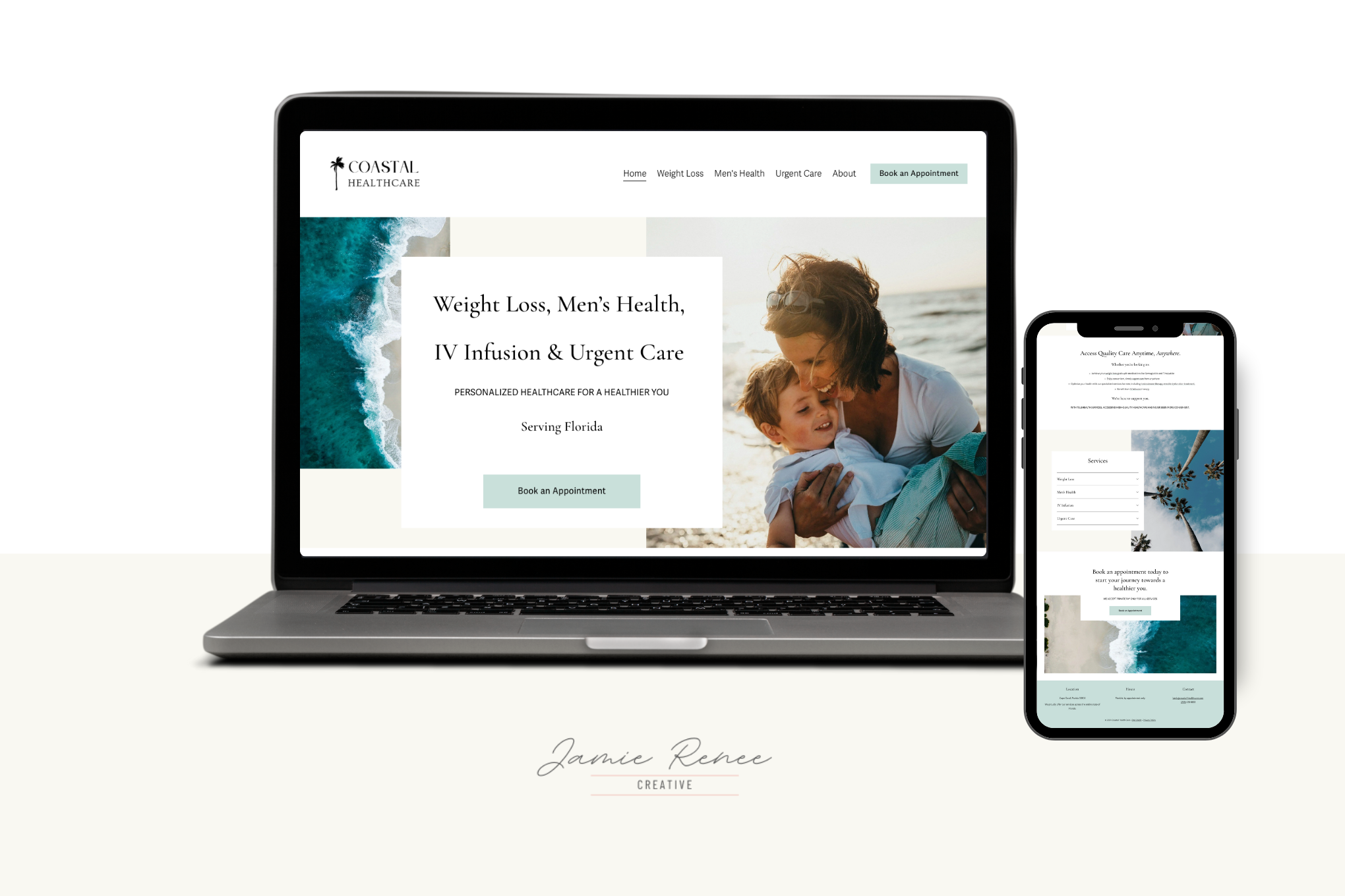 Example of a web design by Jamie (web designer and owner): Coastal HealthCare