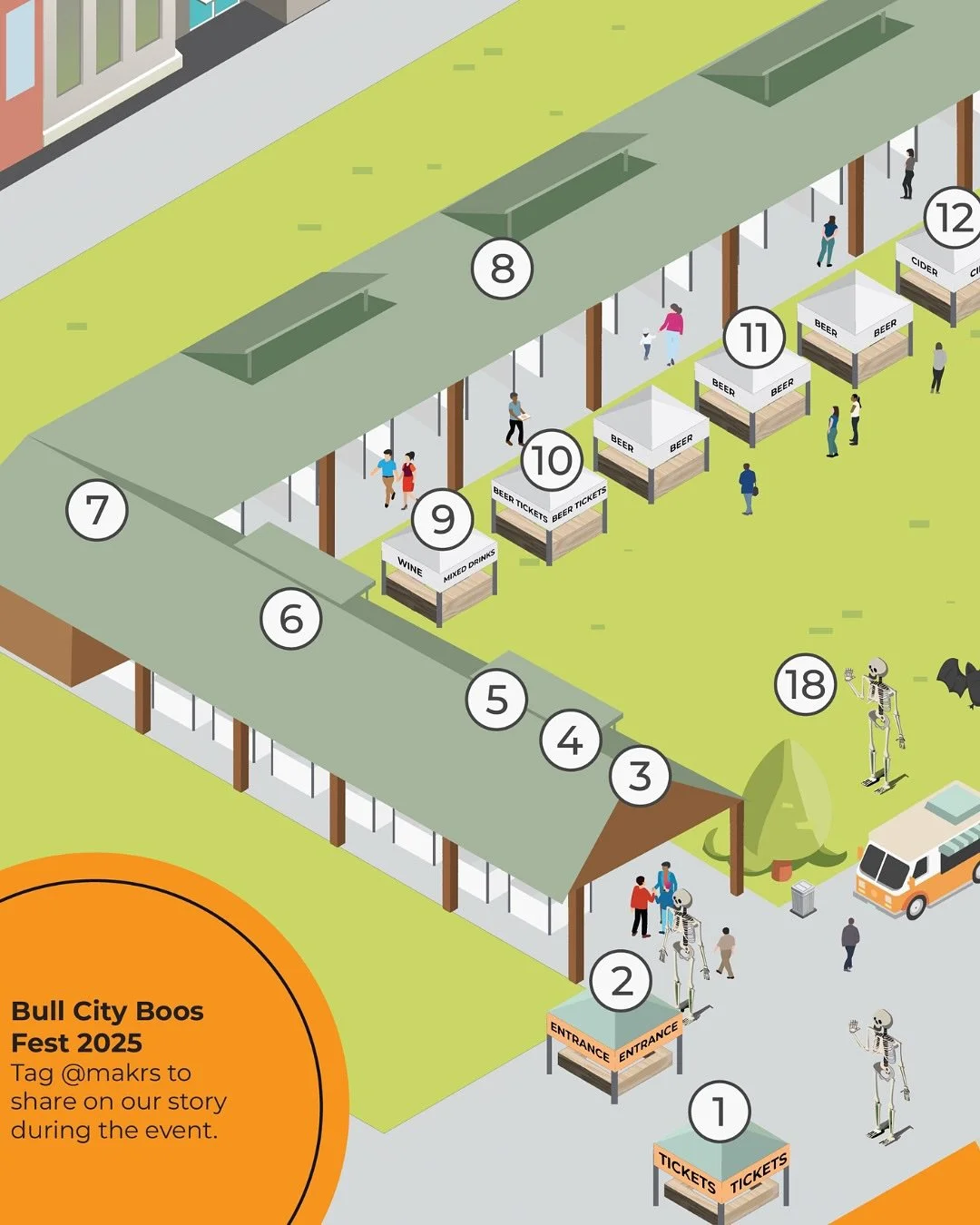 Your guide to all the Bull City BOOs Fest magic! 🦇&nbsp;&nbsp;

Peep the map and get ready for a fantastic time tomorrow evening.

📅 Saturday, October 18th, 4pm-11pm
📍 Durham Central Park
🎭 Spine-tingling performances
✨ Magicians, fire performers