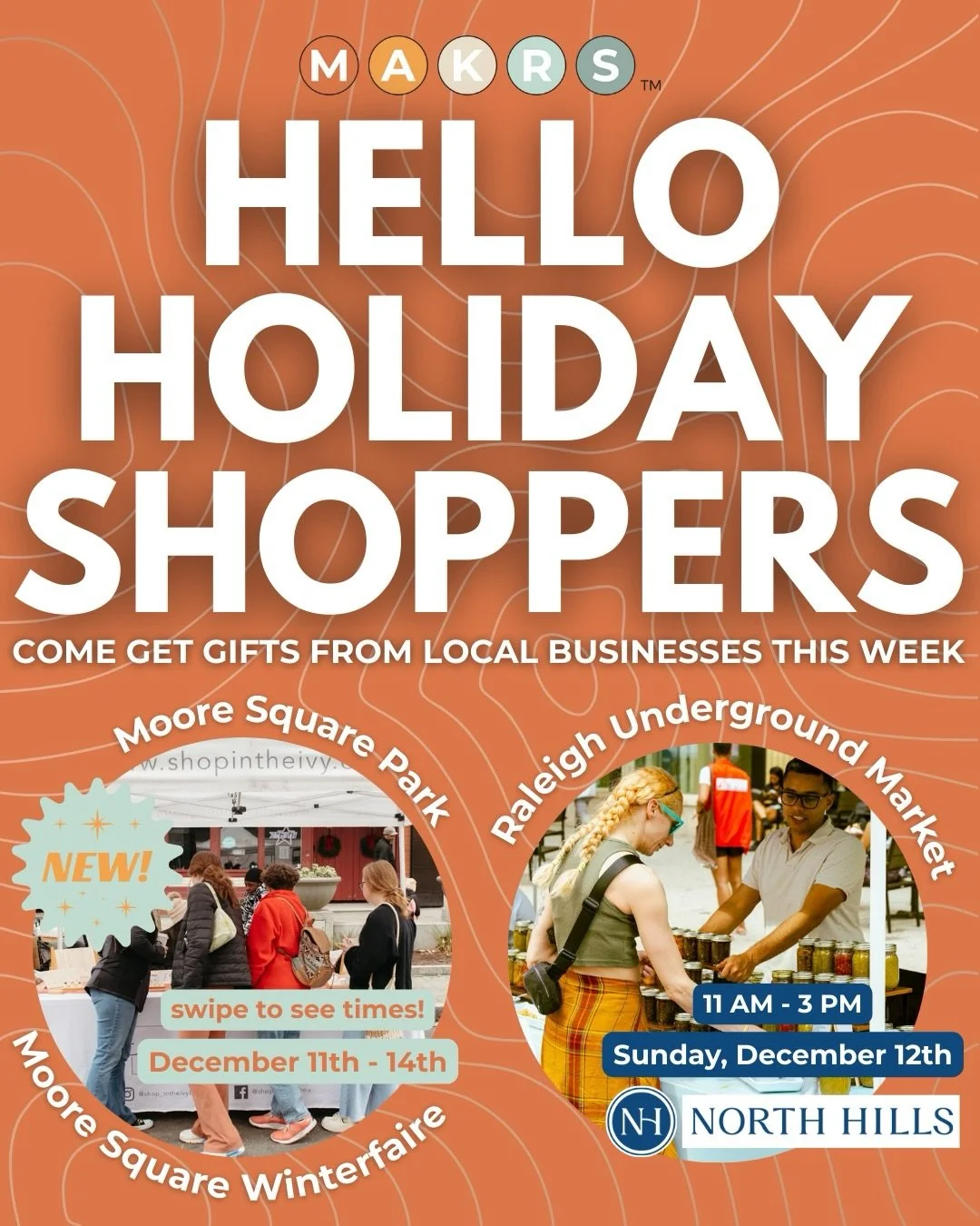 What&rsquo;s popping up and packed with local goodness? 👀

Our first ever MOORE SQUARE HOLIDAY WINTERFAIRE kicks off this Thursday evening. Then it runs through Sunday. Take a step into your european market dreams when you join us at Moore Square Pa