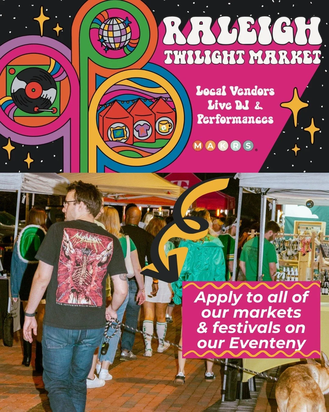 Shopping Under the Twilight ⭐️ 

After a successful first year of our Raleigh Twilight Markets at Smoky Hollow, we are happy to be bringing them back again monthly starting in April. With the great venue of @smokyhollow, shoppers can stroll while sho