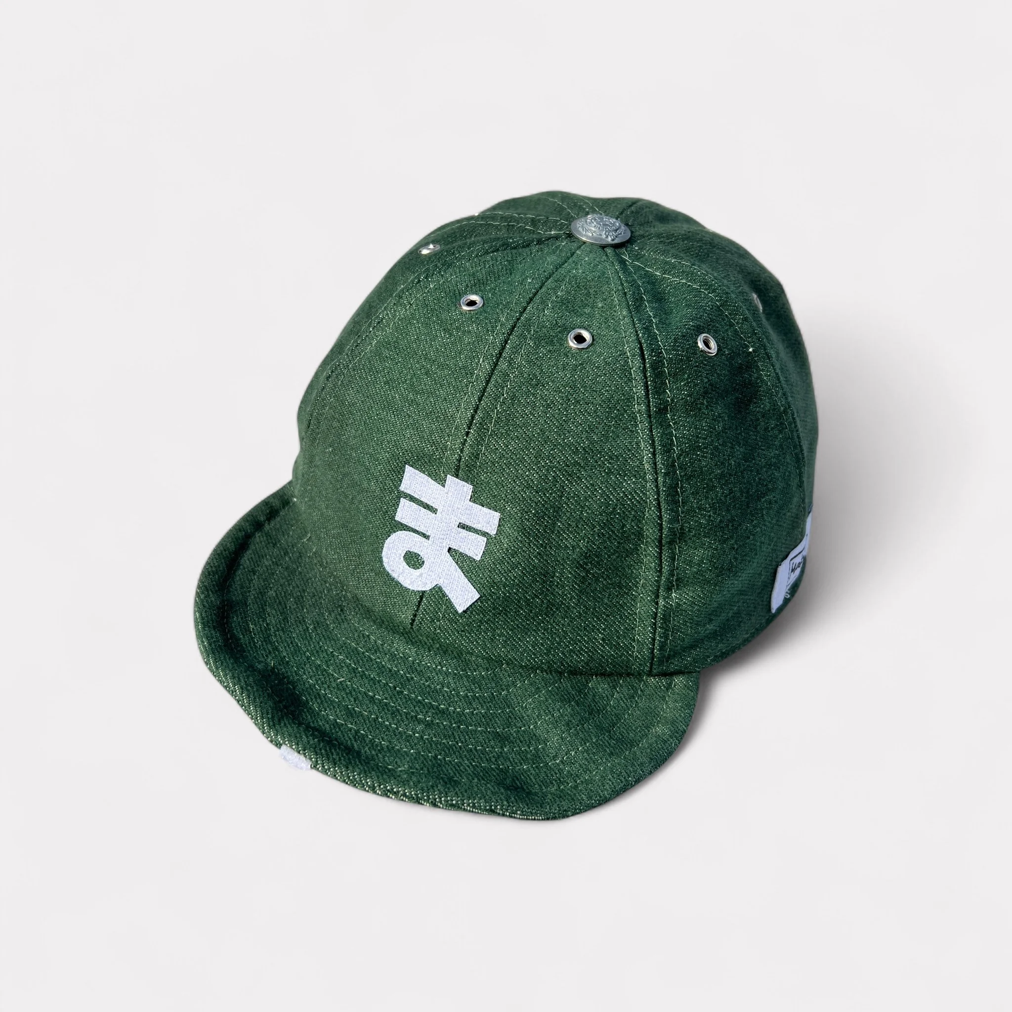 personalised-green-denim-cap-top-view.jpg