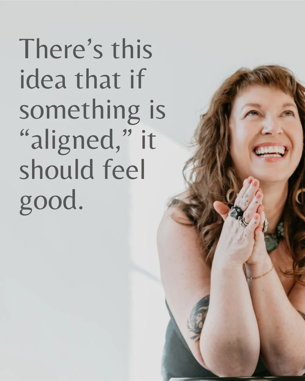 There&rsquo;s this idea that if something is &ldquo;aligned,&rdquo; it should feel good.

I get why that&rsquo;s appealing. Ohhh boy, I really do. I find myself there often. 

But it doesn&rsquo;t really match what I&rsquo;ve seen&hellip;in friends' 