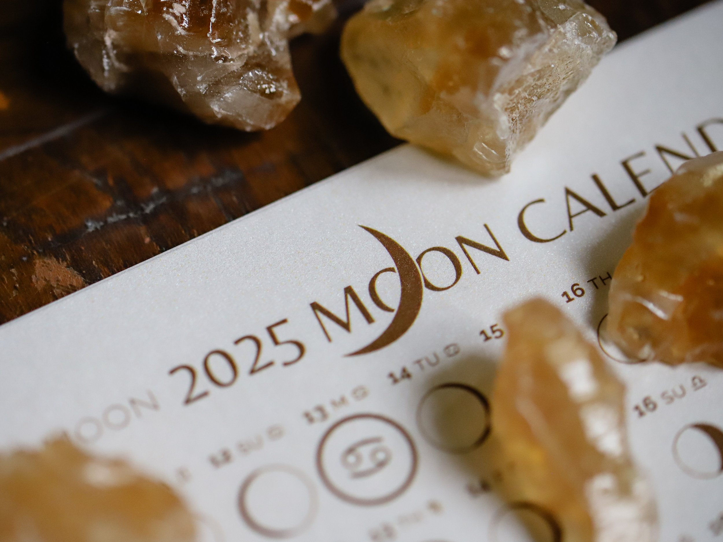 Golden Hour 2025 Moon Calendar Poster