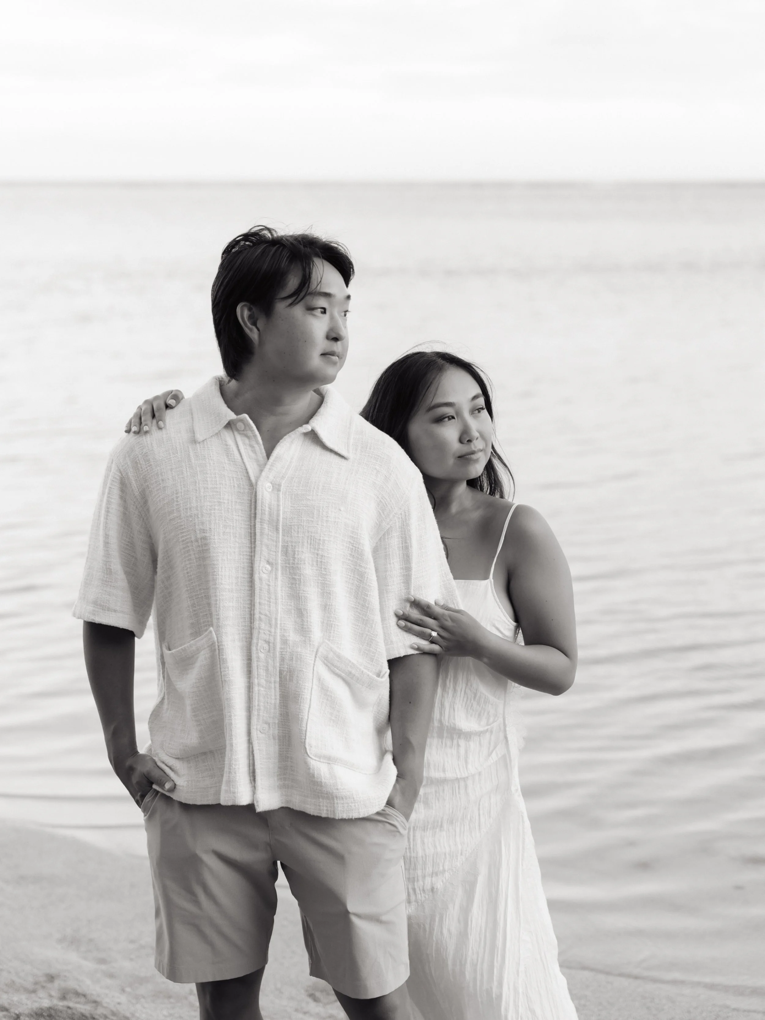 Although Lia &amp; Shun are both from Maui, O'ahu is now their home. 

So as we planned their engagement photos in the lead-up to their Maui wedding next summer, it only made sense to have two photo sessions&mdash; one on Maui (we shared this past sp