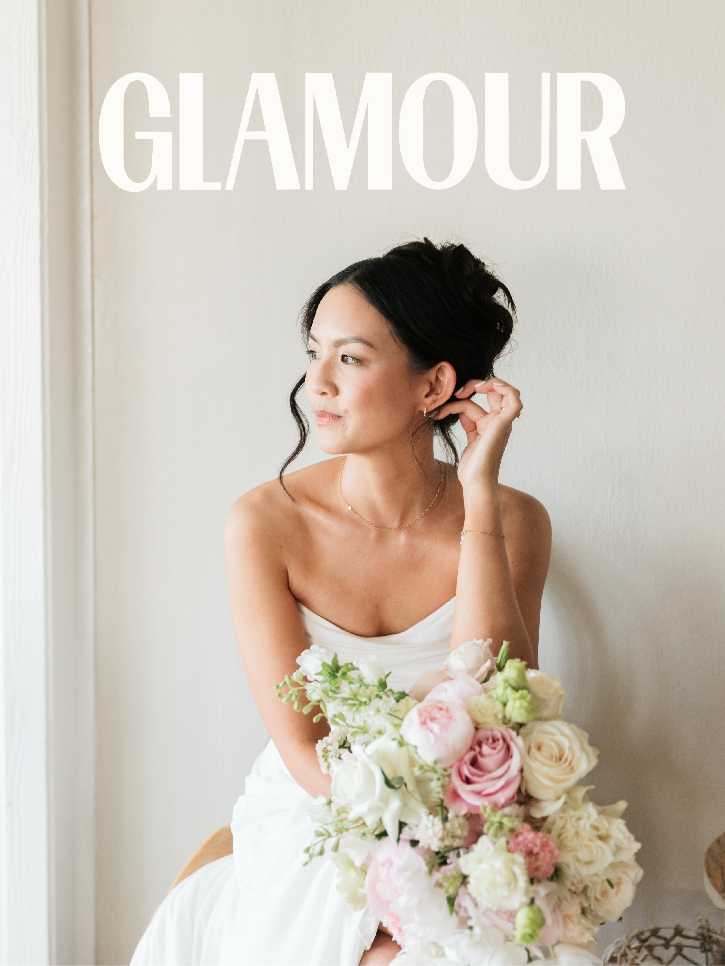 Michelle in the bridal suite, with just a few minutes to take it all in before heading off to the first look. Seen in @glamourmag 🌺 

The vendor team&mdash;
Venue: @whiteorchidbeachhouse
Planner: @whiteorchidwedding
Photo and Super 8 Film: @thepasma